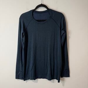 Lululemon Women's Swiftly‎ Long Sleeve Running Shirt Navy Blue 14 Holes
